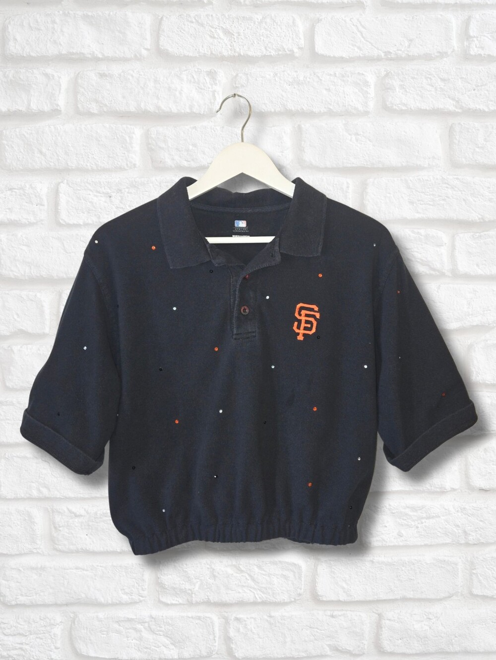 San Francisco Giants Crop Polo W/Rhinestones